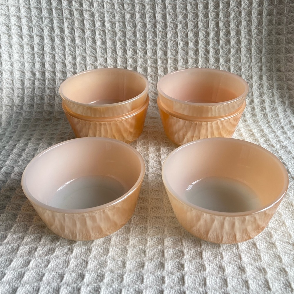 Vintage Anchor Hocking Fire King Peach Lustre Cups